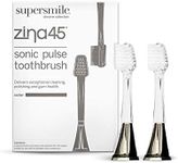 Supersmile Replacement Brush Heads for Zina45 Sonic Pulse Electric Toothbrush, Charcoal (Pack of 2)