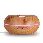 Proosh 200ml Aromatherapy Essential Oil Diffuser Wood Grain Cool Mist Ultrasonic Aroma Air Purifier Humidifier with 7 Color LED Lights Changing & Auto Shut-off