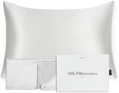 FluffCo 100% Pure Mulberry Silk Pillowcase - Queen Size 20" x 30" - 22 Momme 6A Grade Natural Silk for Hair and Skin Care - Luxurious Cooling Hotel Quality Sateen Body Pillowcase - Silver