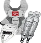 Rawlings | VELO 2.0 Catcher's Set | Baseball | Youth Ages 12 & Under | White/Silver