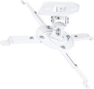 DYNAVISTA Full Motion Universal Projector Ceiling Mount Bracket with Adjustable Extendable Arms Rotating Swivel Tilt and Low Profile Mount for Home and Office Projector (White)