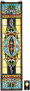 Design Toscano Blackstone Hall Stained Glass Window Hanging Panel, 9.00" x 35.00", Full Color