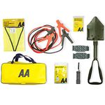 AA Emergency Winter Car Kit AA5281 - Folding Snow Shovel, 9-LED Torch, Foil Blanket, Hi-Vis Vest, Rain Poncho, Booster Cables, Pair Snow Grips