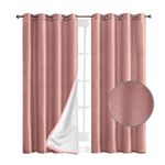 Elegant Comfort Blackout Grommet Top Curtains - 2 Panels Set - Window Treatment, Thermal Insulated, Room Darkening, Energy Saving Window Drapes for Living Room (Set of 2) - W54 X 63inch, Blush