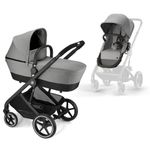 CYBEX Gold Pram, Balios S 2-in-1, One-Hand Folding Mechanism, From Birth to 22 kg (Approx. 4 Years), Dove Grey