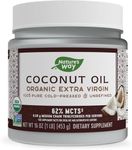 Nature's Way Organic Extra Virgin Coconut Oil, Pure and Unrefined, 62% MCTs, 16 Oz