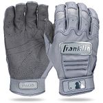 Franklin Sports - MLB Batting Gloves, Pair of CFX Pro Batting Gloves, Baseball and Softball Batting Gloves, Official MLB Batting Gloves, Adult and Youth, Large, Chrome Grey