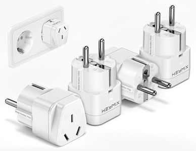 HEYMIX Travel Adapter EU 4-Pack,Australia to European Power Adapters,Parts of Asia,International Adapter AU to EU,Universal Double Power Australia Travel Adapters for Europe & Bali