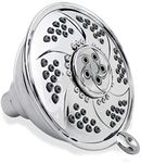 YOO.MEE High Pressure Massage Fixed Shower Head - Powerful Massage Jets x Spinning Bubbling Pulse - 6 Function Rain High Pressure Wall Mount Shower- Removable Water Restrictor - Luxury Chrome