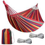 JABA'S Camping Hammock Swing Cotton Fabric Portable Travel Tree Hanging Bed Indoor Outdoor Garden Beach Sleeping Jhula for Baby Adults Men & Women