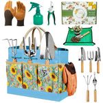 SLARMOR Garden Tools Set 10-Piece, Heavy Duty Gardening Tools Kit for Women & Men with Stainless Steel Hand Tool, Pruning Shears, Gloves, Bag - Ideal Gardening Gifts for Women & Gardeners