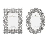 GIFTY GIFTY Vintage Silver Mini Frame Set/Set of 2 / 2x3 In | For Tabletop Display | Perfect for Home Decor, Xmas, Wedding, Graduation, Or Milestone Photos W/Gift Box