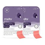 Wellbeing Nutrition Melts Healthy Hair | Plant Based Biotin, Zinc, Bamboo Extract, Folic acid for Hair Nourishment, Strength and Thickness (60 Oral Strips)