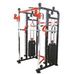 GYM24 EQUIPMENTS Functional Trainer with Smith Machine All in One Home Gym Machine | Chest, Bicep, Tricep,Back Workout | Ultimate Strength Training | PVC (Red Black)