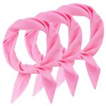 Jmkcoz 3 Pcs 50s Chiffon Scarf Sheer Square Neck Head Scarf for Women Girls Hip Hop 1950s Party Halloween Costume, Pink, 25.6 x 25.6 inch