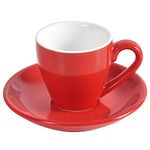 ionEgg Porcelain Espresso Cup with Saucer, Espresso Shot Cup, 80ml/2.7Oz, Red…