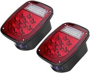 LIMICAR RV Tail Lights, 39 LED Trailer Lights, Red/White Dual Colors Stop Tail Turn Signal Backup Reverse RV Brake Lights for Jeep YJ TJ JK CJ Trailer Truck Caravan