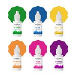 VEDANUM DIY Premium Liquid Colors for Soap Making, Non Toxic and Skin Friendly Pigments, Pack of 6 (15 ml Each) Green, Blue, Yellow, Orange, Pink, Purple