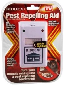 Riddex Plus Ultrasonic Pest Repeller - Electronic Rodent, Cockroach, Ant, and Spider Repellent - Non-Toxic Indoor & Outdoor Pest Control - Safe for Kids & Pets - Covers Up to 150 Sqm