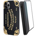 iProductsUS Compatible with iPhone 13 Pro Max (6.7") Ouija Board Phone Case and Screen Protector, Cool & Unique Black Bamboo Wooden Engraved in USA, TPU Protective Cover 2021 Halloween (6.7-inches)