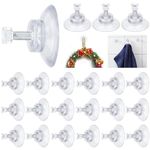 BUENTYA 20 PCS Suction Cups, 34mm Suction Pads with Knurled Nut Suction Hook Clear PVC Plastic Sucker Pads Strong Adhesive Suction Holder for Glass Mirror Window, Bathroom Wall, Car Shade