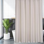 GAOMON Shower Curtains for Bathroom with Shower Curtain Hooks Heavy Weight Waterproof Fabric Washable Linen Shower Curtain Hotel Luxury One Panel Beige, 72''Wx72''L