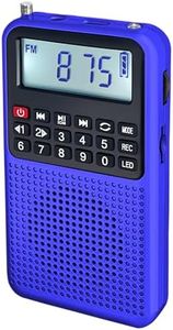 YOFITS YF39 Portable FM AM Radio with Bluetooth, Voice Recording, TF Card Support, Stable Signal Reception, LED Emergency Light, Compact Design for Home and Outdoor Use(Blue)