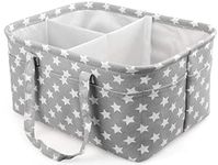 Baby Nappy Caddy, Portable Nursery Organizer, Storage Basket for Babies, Portable Holder Tote Bag for Changing Table Car Travel Newborn Essentials .Baby Gift Accessories (grey)