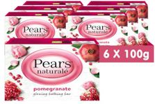 Pears Naturalé Soap Bar - Pomegranate Glowing Bathing Bar with Pure Glycerin, Mild & Gentle Cleansing Formula for Daily Skin Radiance, Ideal for Hydrating Face, Body, and Hands - 100 g (Pack of 6)