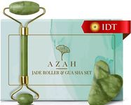 Gua Sha Stone and Jade Roller for Face Massage by AZAH 100% Natural CERTIFIED Face Massager & Face Roller for Women | Face Shaper Jade Roller and Gua Sha Set for Glowing Skin