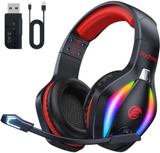 Fachixy「2024 New」FC100 Wireless Gaming Headset - 2.4GHz & Bluetooth Headphones with Microphone - 3D Stereo Sound & 50Hrs Battery Life - for PS5,PS4,PC,Mac,Tablets,Switch and Smartphones