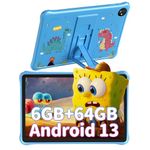 Blackview Kids Tablet 10 inch Tab30Kids, 6+64GB/2TB TF Tablet for Kids, WIFI6, Android 13 Kids Tablets with Parental Control Mode, 5100mAh 10W Fast charger, Widevine L1 Toddler Tablet, Kid-Proof(Blue)