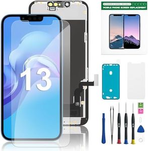 for iPhone 13 Screen Replacement HD LCD 6.1" Display and 3D Touch Digitizer Assembly with Repair Tools, Waterproof Tape, Screen Protector, and True Tone for A2633 A2482 A2631 A2634 A2635