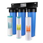 iSpring Whole House Water Filter System, Reduces Sediment, Iron, Hydrogen Sulfide, PFAS, Lead, Chlorine, Chloramine, Manganese, 3-Stage Whole House Water Filtration System, Model: WGB32B-MKS