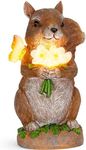 VP Home Charming Squirrel Solar Powered LED Outdoor Decor Garden Light Porcelain Squirrel Figurine Light Up Squirrel Gifts Garden Figurines Outdoor Solar Lawn Ornaments Squirrel Statue