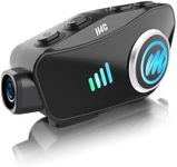Motorcycle Helmet Headset with Camera, Moman H4C with 【1080P Camera】120° Wide Angle 360° Shooting Single Use Motorbike Headphone Speaker with 32G TF Card AI Voice Assitant HiFi Stereo IPX6 Waterproof