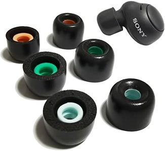 Luckvan Memory Foam Eartips for Sony WF-C500/LinkBuds S Earbuds Tips Sony WF-1000XM4/1000XM3 WF-SP900 WF-XB700 WI-1000X fit Charging Case 3 Pairs LMS Black