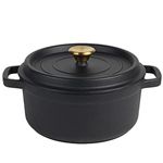 Russell Hobbs RH02524BEU7 Cast Iron Pot – Dutch Oven Round Casserole Dish, Induction Suitable Oven Safe Cocotte, Enamelled Roasting Cooker, Stockpot with Lid, PFAS-Free, 24cm/3.4L, 30 Year Guarantee