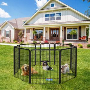 Yaheetech 8-Panel Dog Playpen, 100cm – Indoor/Outdoor Pet Fence