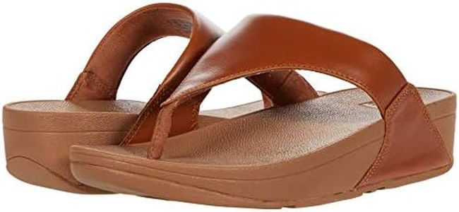 Fitflop Women's Lulu Leather Toe-Post Thong Sandals, Light Tan, 7 US
