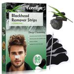 Eveellyn Blackhead Remover Strips, 80 PCS Charcoal Pore Nose Strip Blackhead Remover, Keep Skin Clear and Tighten Pores, Deep Cleansing Blackhead Strip for All Skin Type,For Men and Women