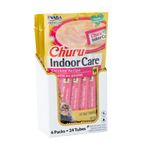 INABA Churu Indoor Care for Hairball Control, Functional Lickable Cat Treat with Taurine & Vitamin E, 14g Each, 24 Tubes Total, Chicken Recipe