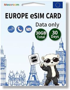 eSIM for Europe Travel,30GB Data Total, 30 Days at 4G/5G speeds,Data Only eSIM,Use Europe eSIM in UK & 30+ Countries in The EU