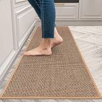 KIMODE Kitchen Mtas 20"x47",Non-Slip Washable Farmhouse Kitchen Runner Rugs,Absorbent Natural Kitchen Mats for Floor Front of Sink,Beige Standing Mats for Hallway/Laundry Room