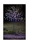 Spot on dealz® 4 FT Cherry Blossom Tree Outdoor Christmas Decorations 128 Pink LED Tree Lights with Metal Flat Base Garden Ornaments for Home Xmas Display Indoor