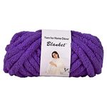 Chenille Chunky Yarn Arm Knitting Thick Bulky DIY for Knit Blanket Cushion Bed Sofa Home Decor (Dark Purple, 0.55 lb/24 yards)