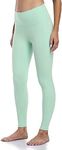 Colorfulkoala Women's High Waisted Tummy Control Workout Leggings 7/8 Length Yoga Pants with Pockets (XS, Mint Green)