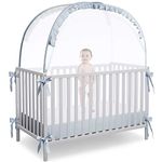 L RUNNZER Baby Crib Tent Crib Net to Keep Baby in, Pop Up Crib Tent Canopy Keep Baby from Climbing Out