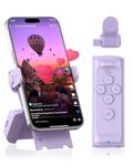 Scrolling Remote Control for TikTok Clicker Page Turner for Kindle App Bluetooth Remote for iPhone Camera Scroller Remote for iPhone iPad Phone with Holder to Remote Control Video Projector Purple