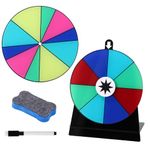 Spinning Prize Wheel, Tabletop Roulette Wheel Roulette Spinner Table Top Prize Wheel Spinner with Stand Table Spinner Wheel with Dry Erase Marker and Eraser for Carnival Trade Show